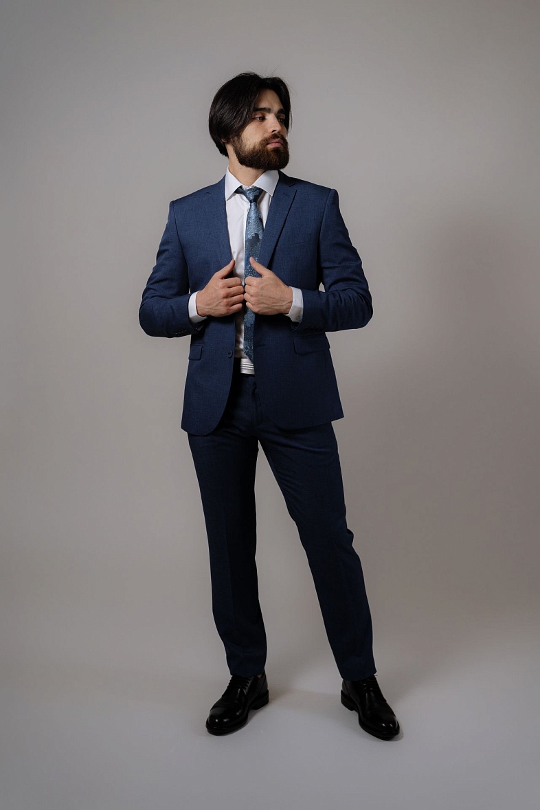 Костюм мужской   синий, голубой меланж TRUVOR 1462 304 тк.СПО39211