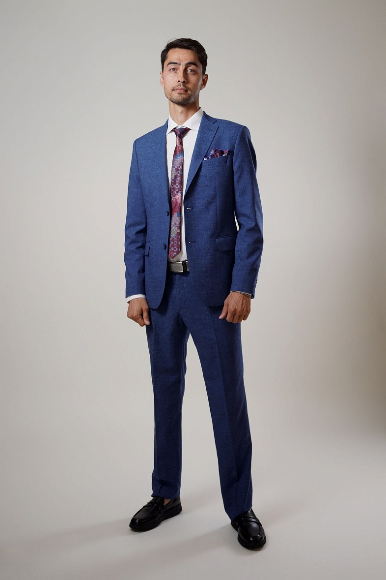 Костюм мужской   синий меланж TRUVOR 2412 3079 тк.СПО39034