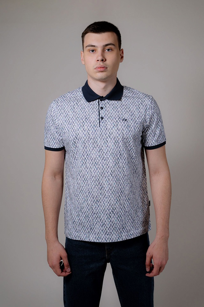 Поло 100% хлопок цвет белый Caporicco 8984