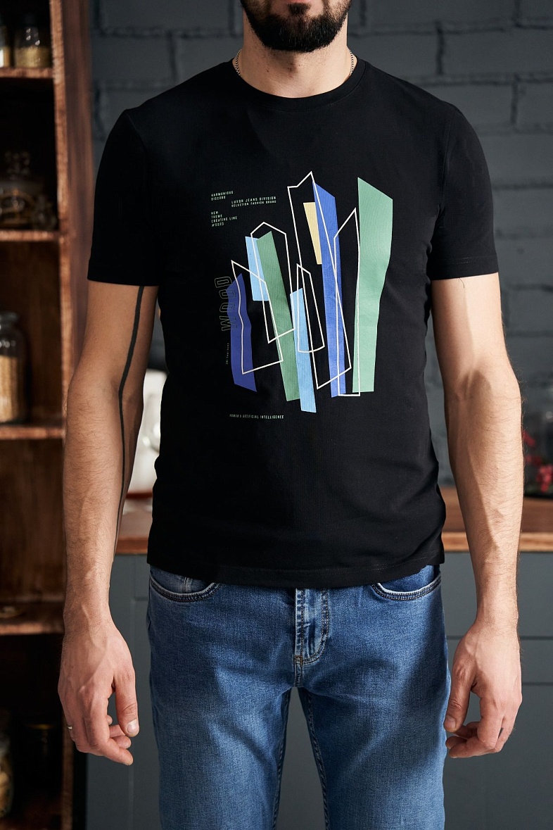 Футболка мужская цвет черный Luxor 821-1223.O274.Y000.L.S0401