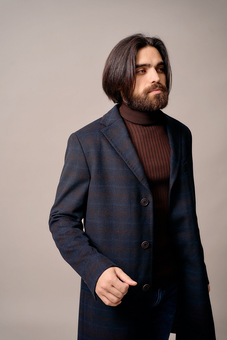 Пальто мужское коричневый TRUVOR 8911VB тк.СПО36020