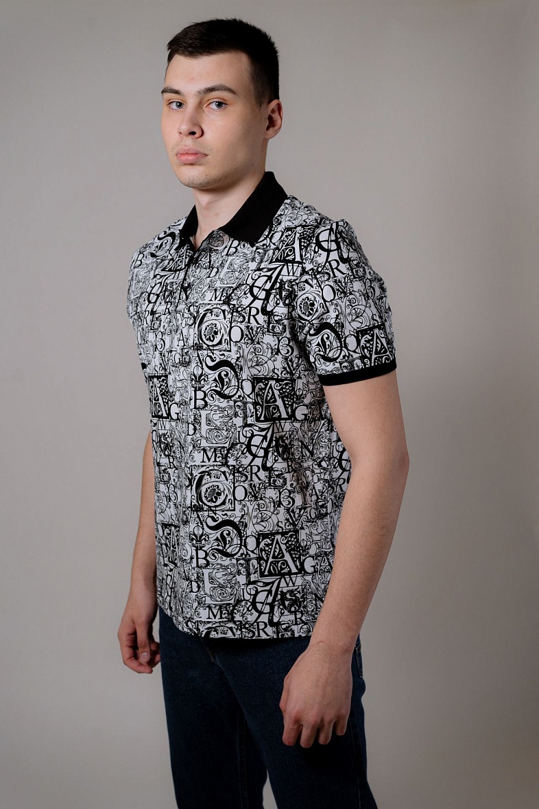 Поло 100% хлопок цвет белый Caporicco 8996