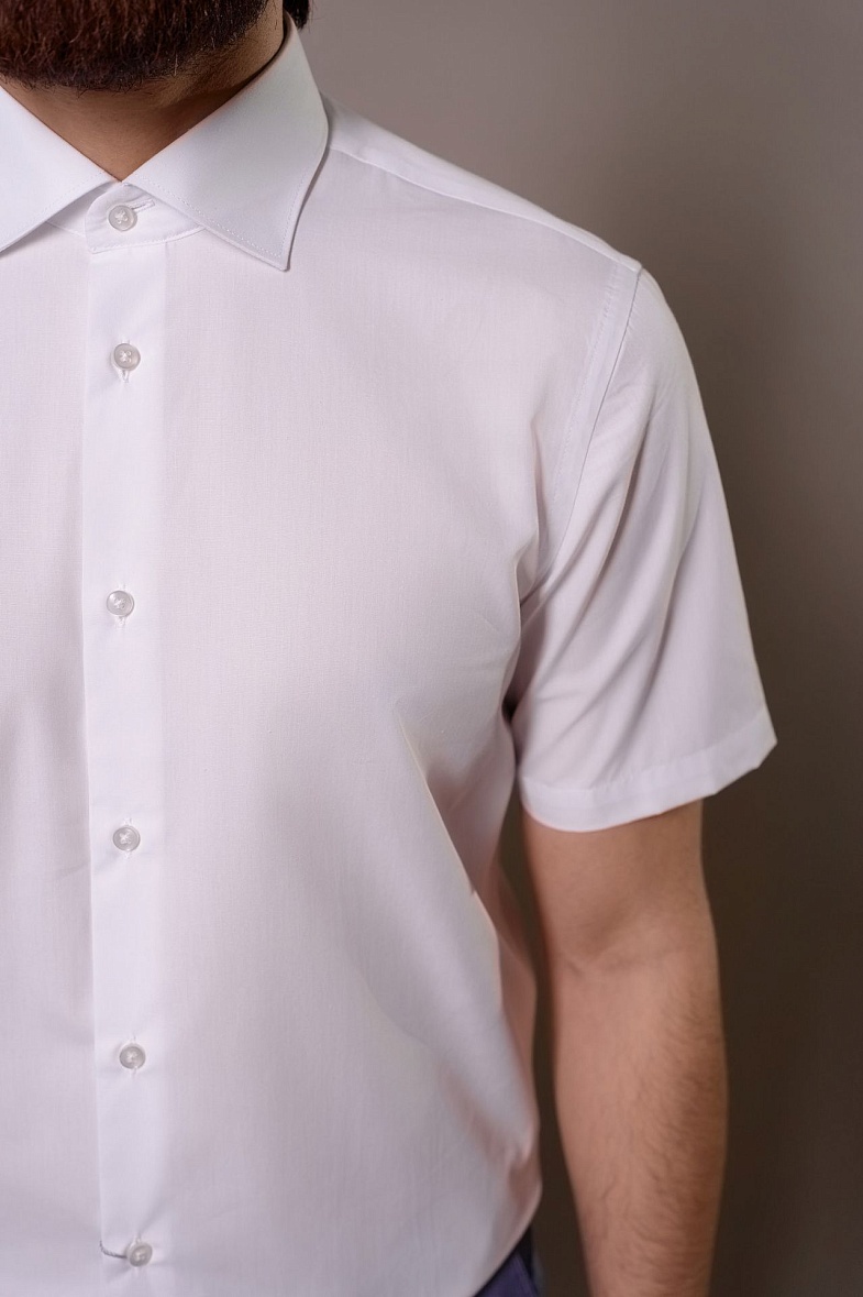 Рубашка мужская короткий рукав белый VESTER 72914 цв. 01