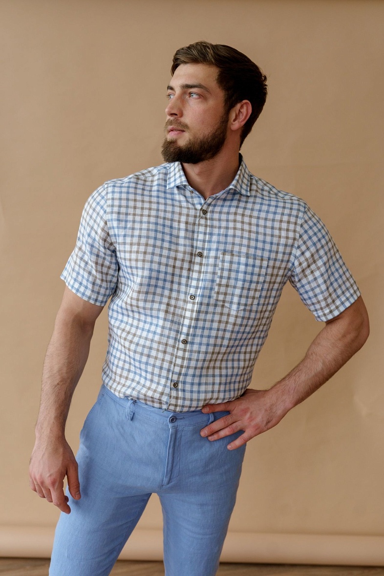 Рубашка мужская короткий рукав белый VESTER 22316 цв. 40        