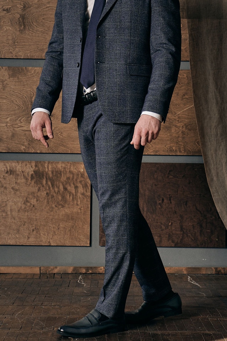 Брюки мужские классические со стрелками серый TRUVOR 3878E тк.СПО34891