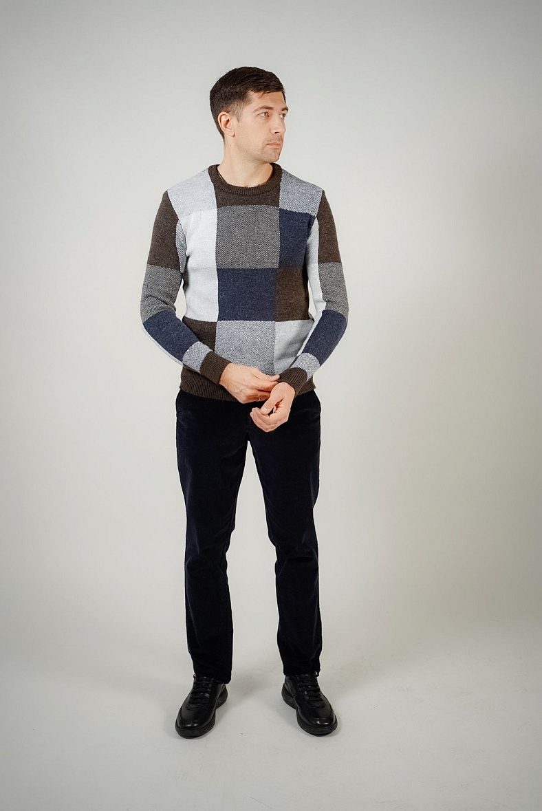 Джемпер мужской цвет коричневый, синий, белый no brand 11462.0004