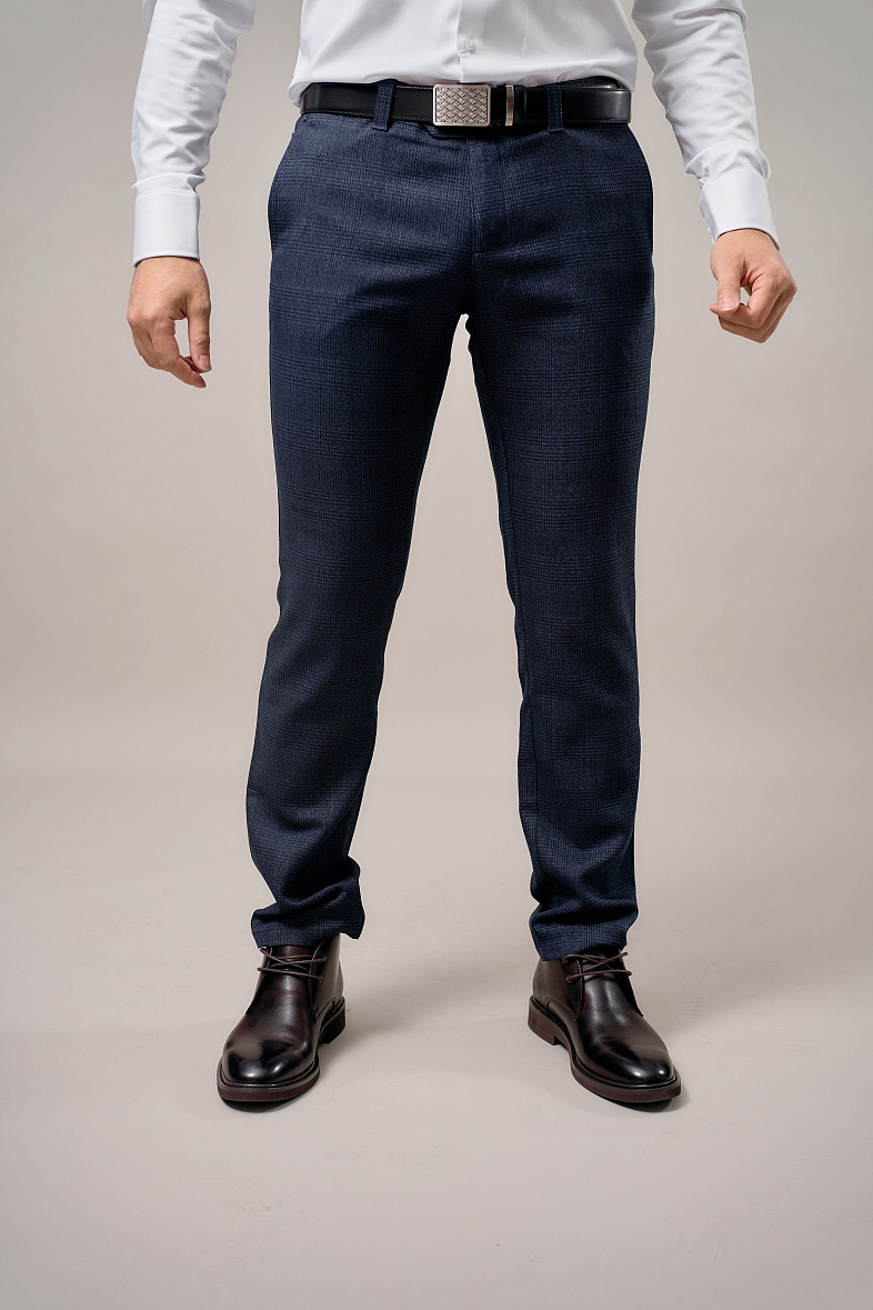 Брюки мужские классические без стрелок синий Jofree Фаби цв.3