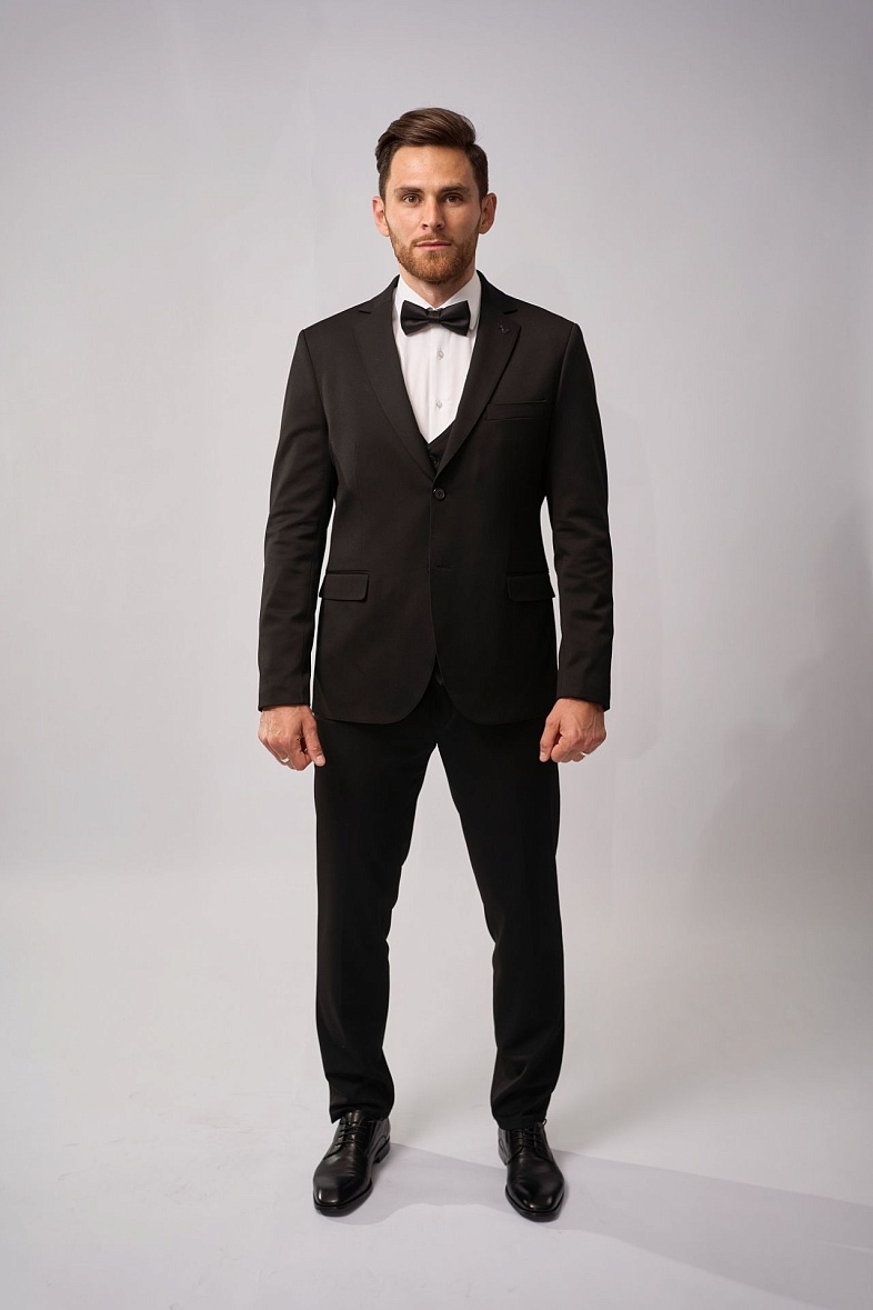 Костюм мужской классический тройка черный однотонный SMART MEN 45176 черный