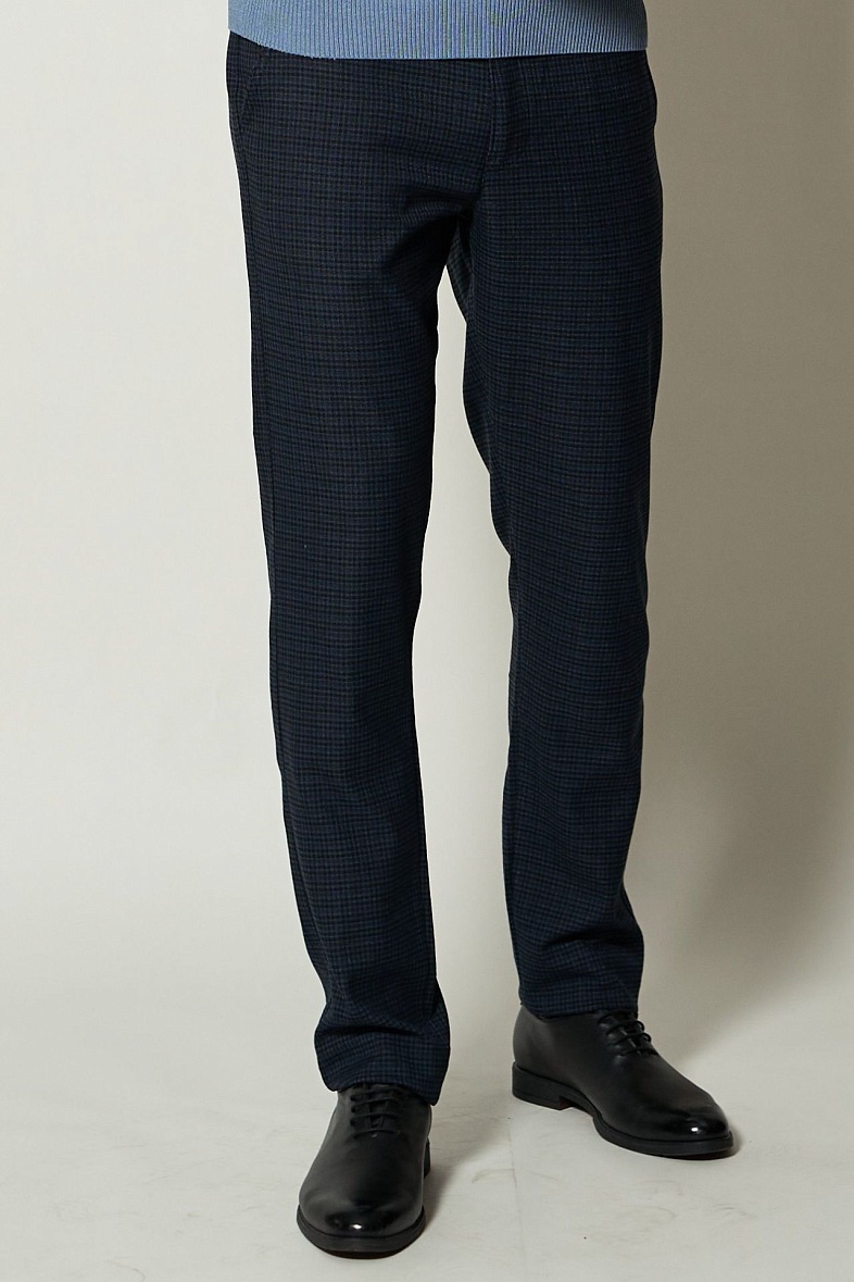 Брюки мужские классические без стрелок синий BATTLEBORN 37616 Трамаросса