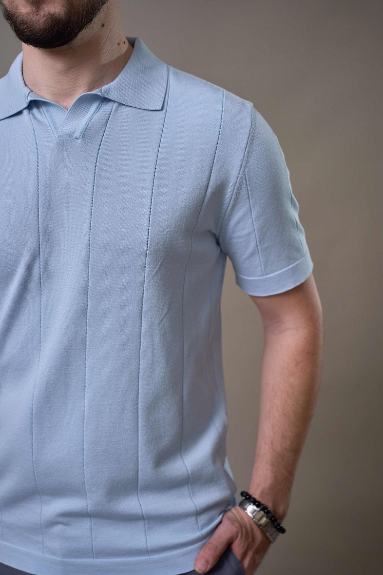 Джемпер мужской с коротким рукавом цвет голубой SMART MEN 11527.0011 голуб