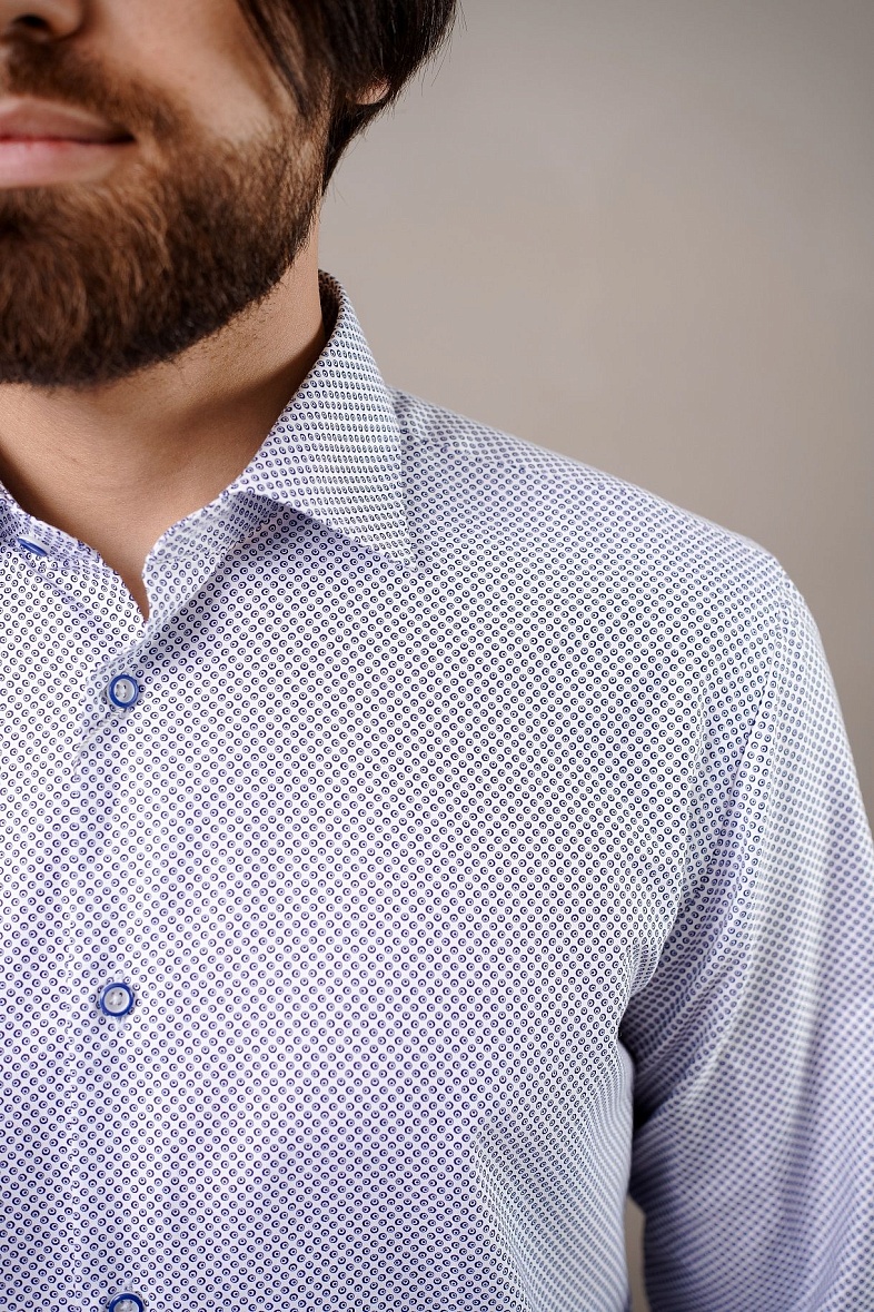 Рубашка мужская длинный рукав синий VESTER 51514 цв. 08