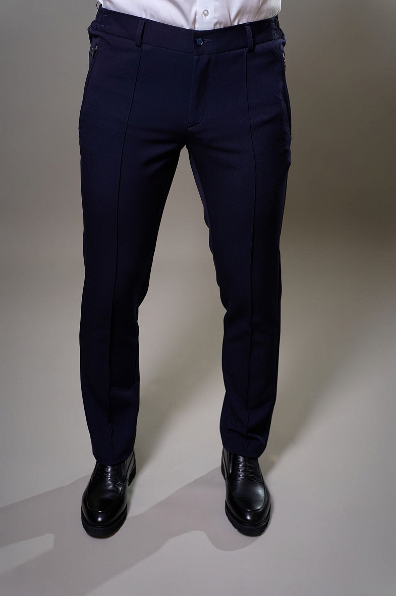 Брюки мужские классические со стрелками синий MARCELLO GOTTI 15891-2523