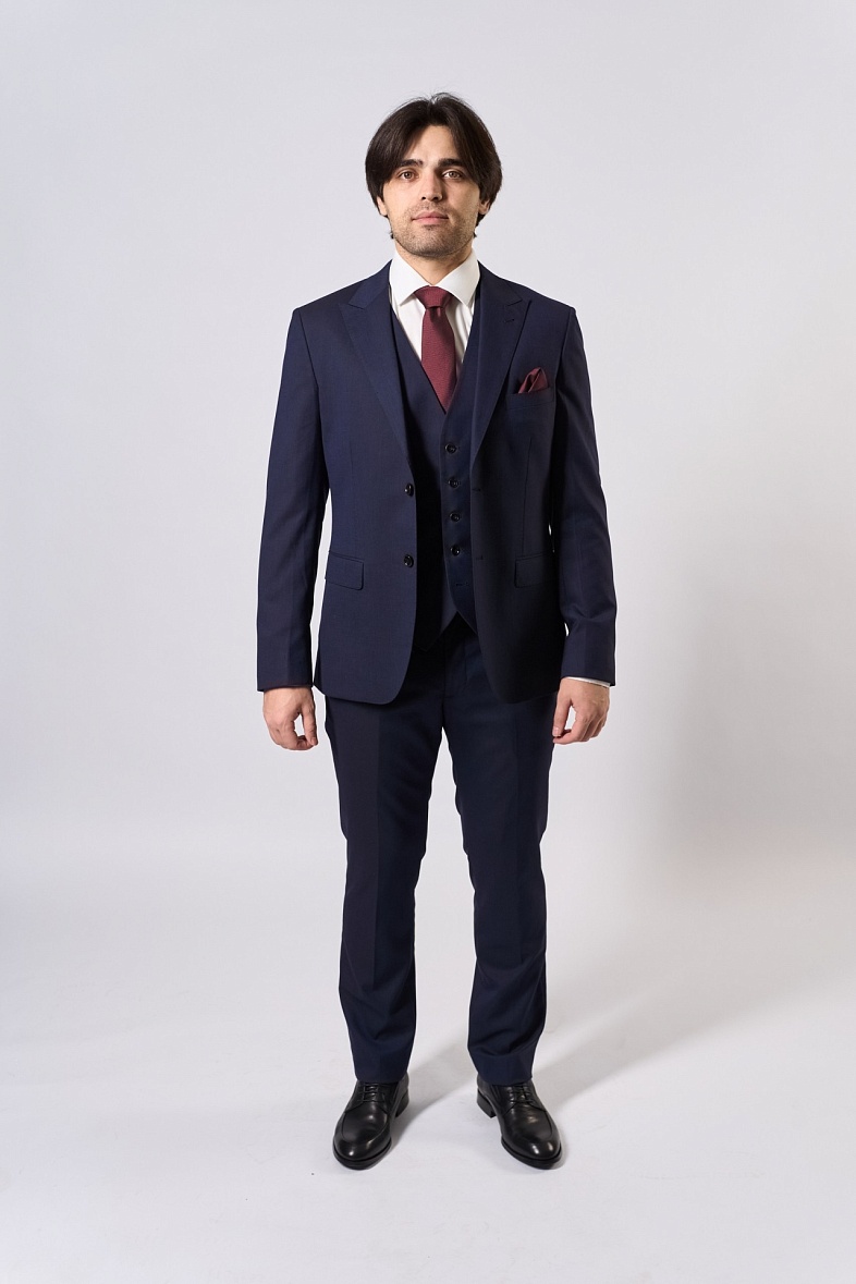 Костюм мужской классический тройка синий однотонный Adam Soul 211\111 Od\1B\Sh