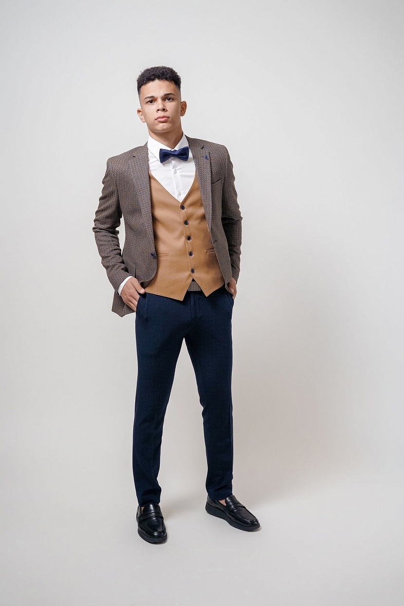 Костюм мужской   коричневый фактурный MCR 45261