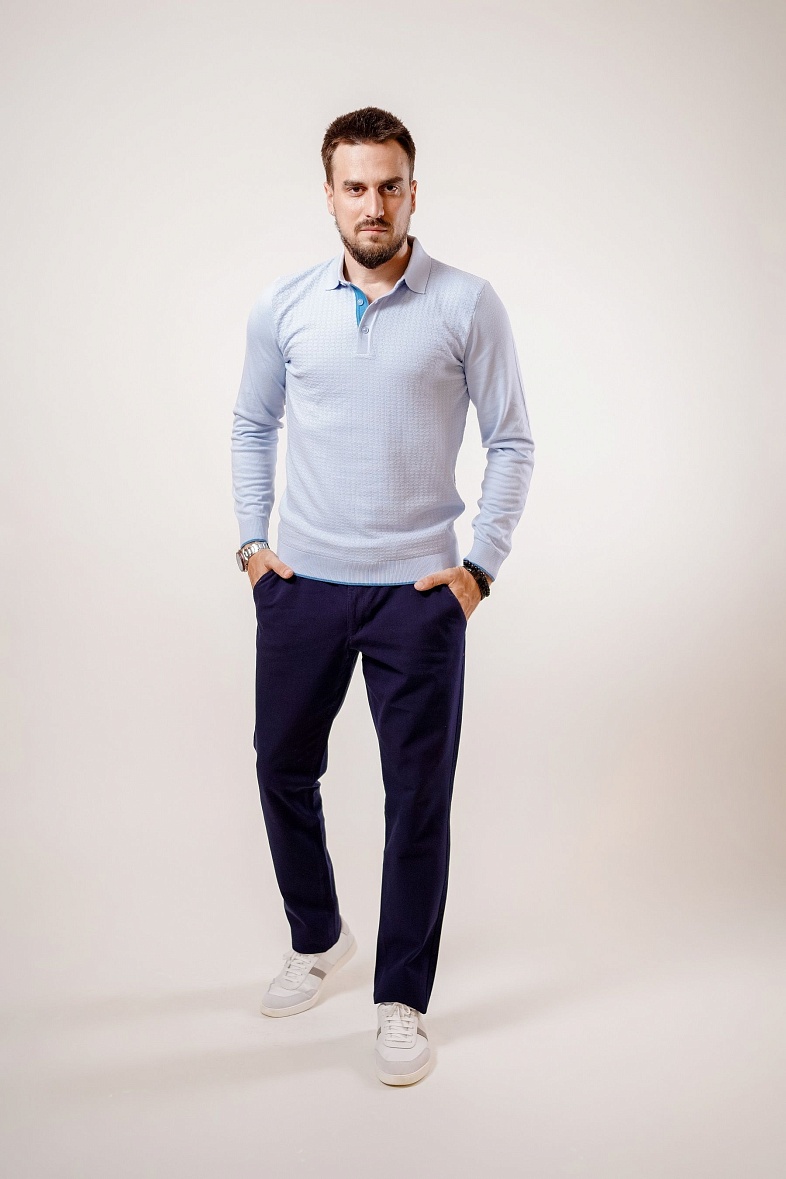 Брюки мужские чиносы, (повседневные брюки) синий Royal Spirit Рейнар