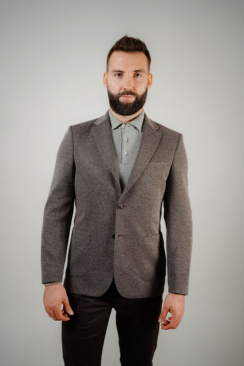 Пиджак мужской  коричневый однотонный Pisero 1 1223.TEB 6FA2 3004 коричневый