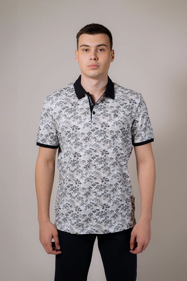 Поло 100% хлопок цвет белый Caporicco 8994