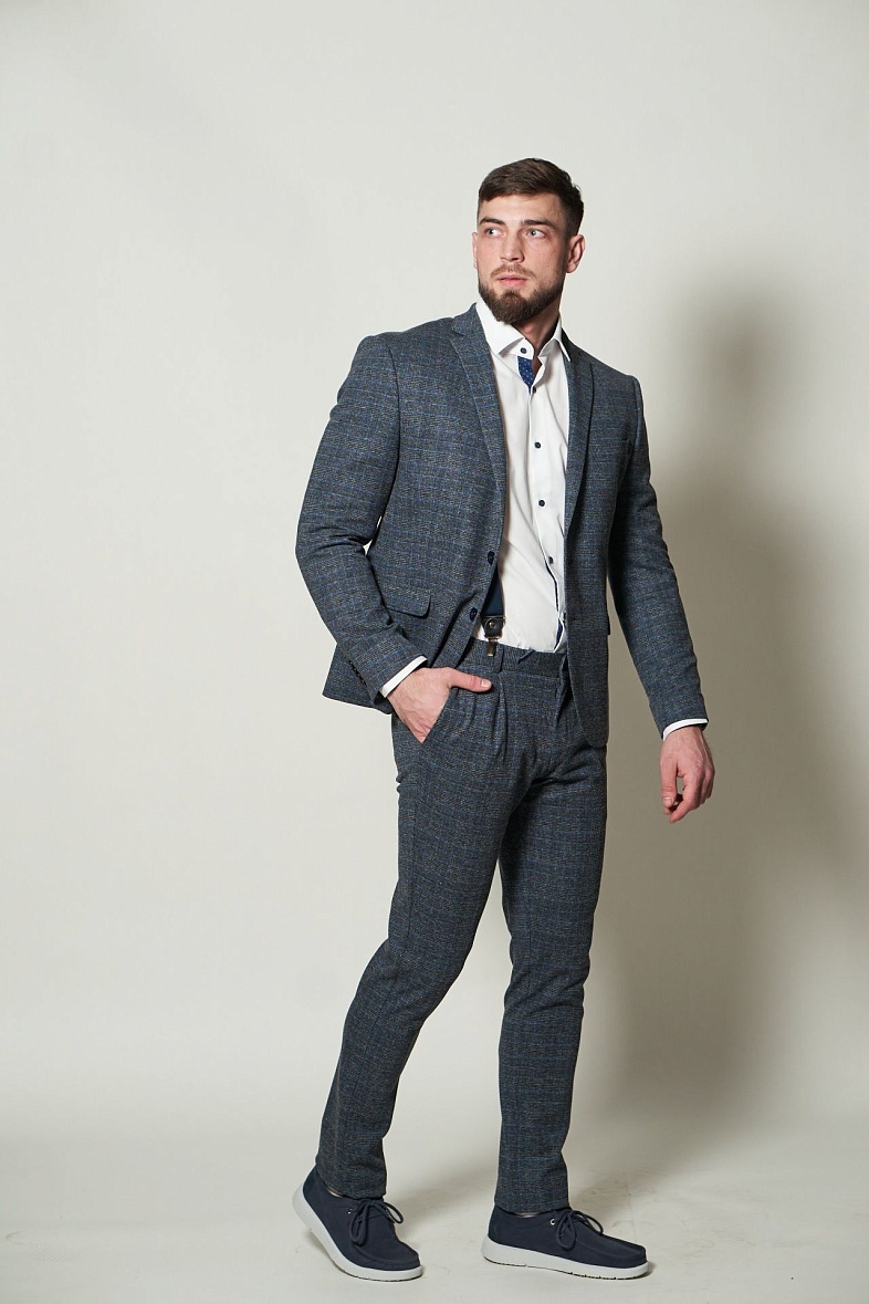 Костюм мужской   синий в клетку LEXMER 1436-NI-570X