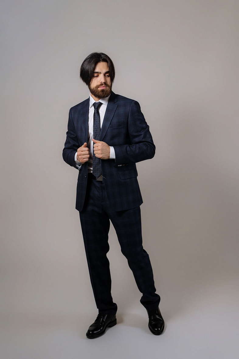 Костюм мужской   синий в клетку Royal Spirit Галант