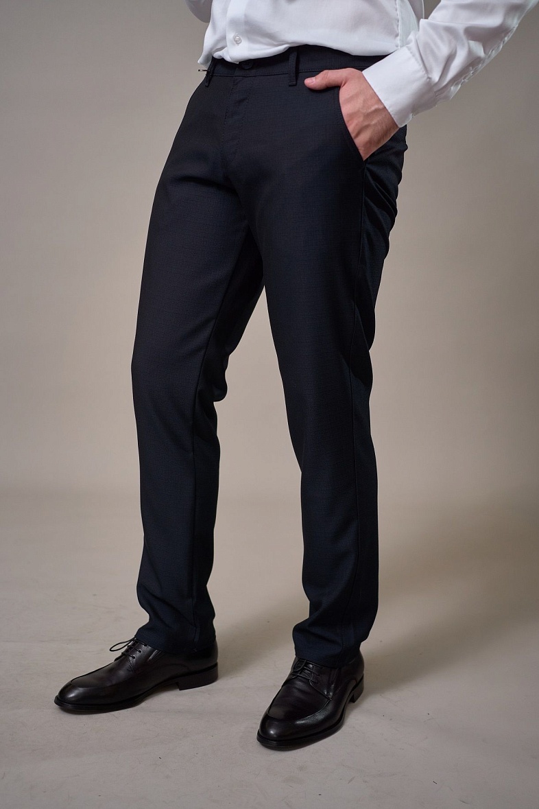 Брюки мужские классические без стрелок синий Royal Spirit Джерс