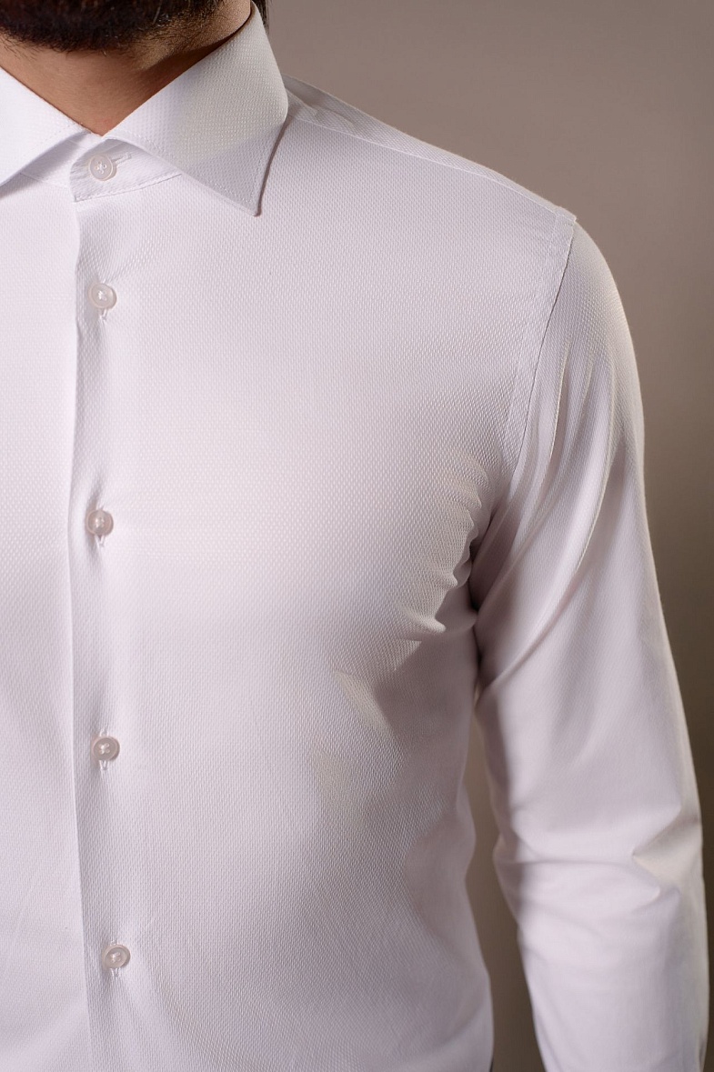 Рубашка мужская длинный рукав белый VESTER 70715 цв. 01          