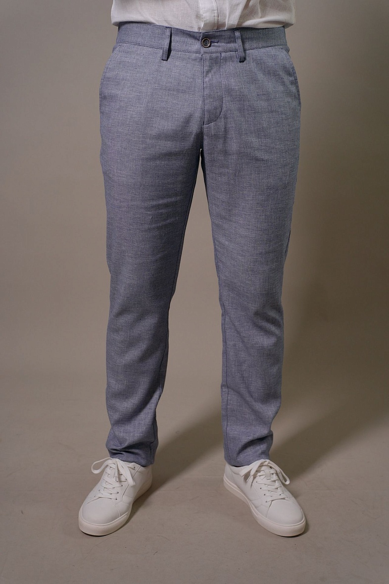 Брюки мужские классические без стрелок голубой CLAUDE 70205 Джета