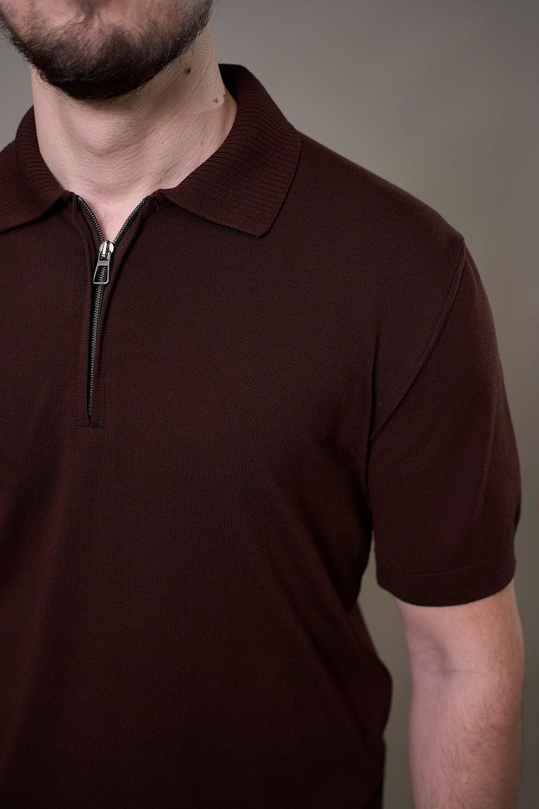 Джемпер мужской с коротким рукавом цвет коричневый SMART MEN 11471.0004 коричн