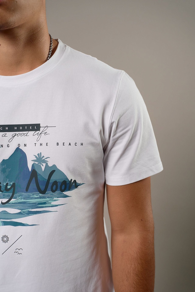 Футболка мужская цвет белый LEXMER NT-FPK-2706-4