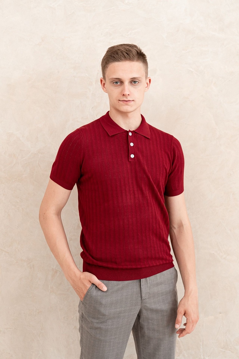 Поло мужское Р101 цвет красный DTMD (DORTMUND) RUBY