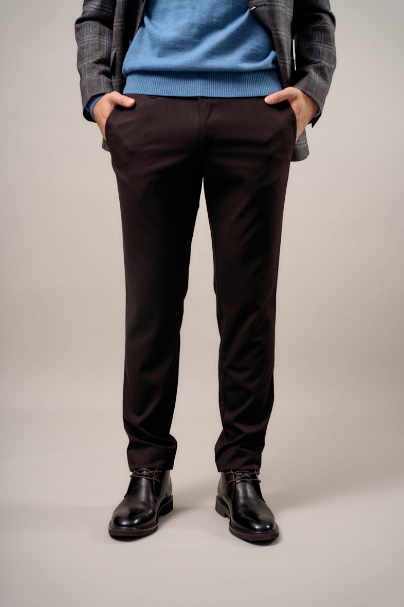 Брюки мужские классические без стрелок коричневый Jofree Говард цв.2