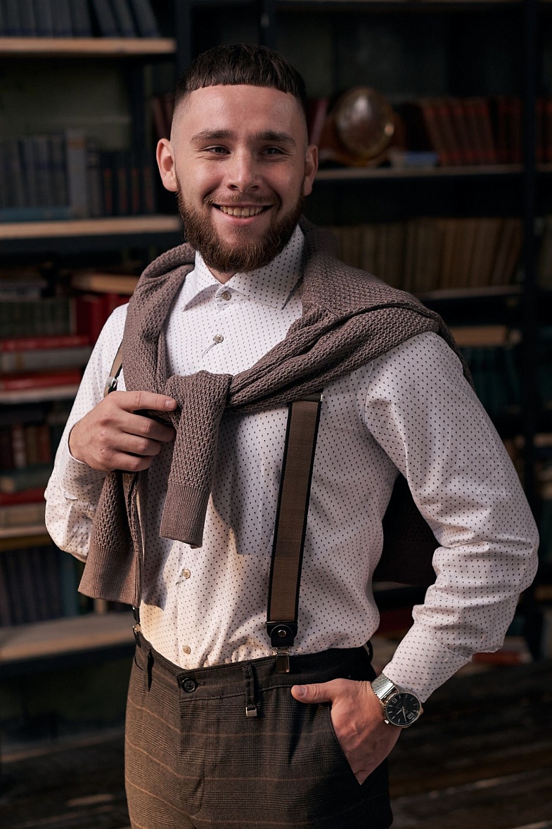 Рубашка мужская длинный рукав белый VESTER 52814 цв. 43          