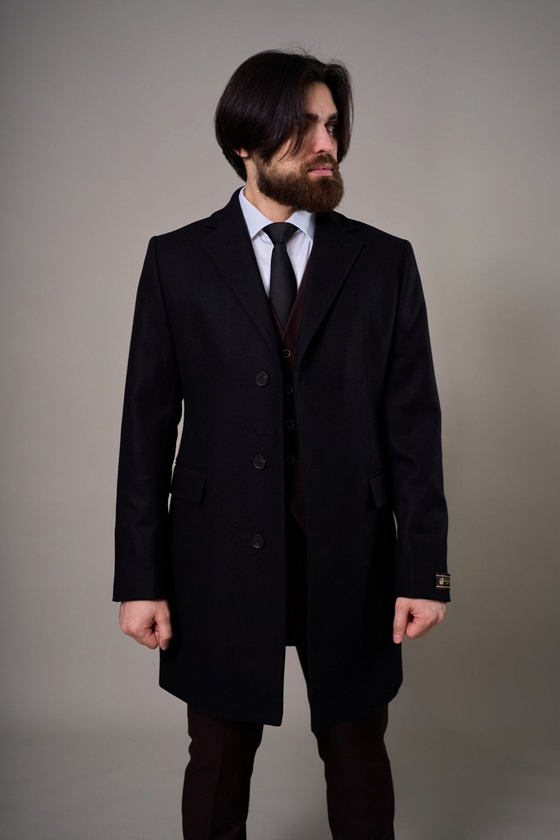 Пальто мужское чёрный Bazioni 5053 MS TADDEO BLACK