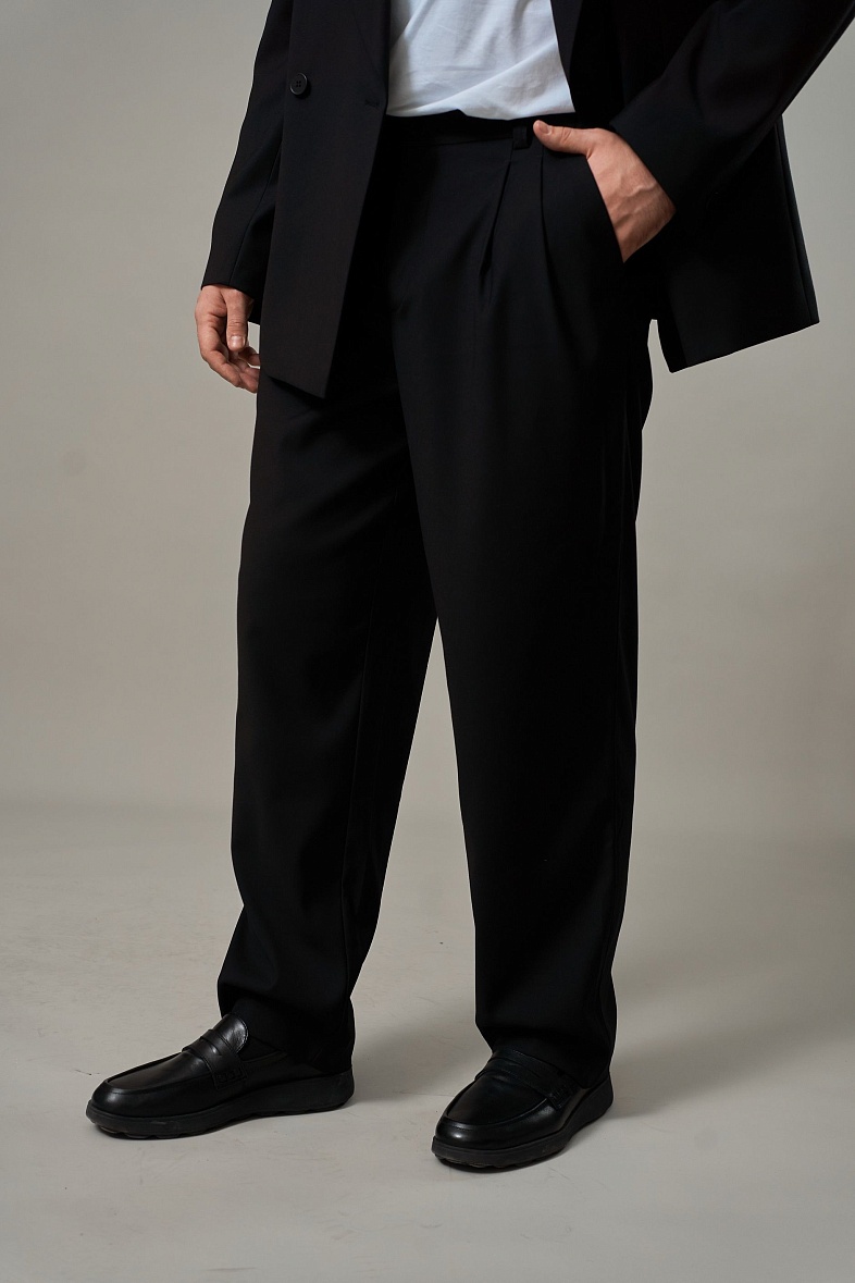 Брюки мужской   чёрный однотонный Adam Soul Oversize Black