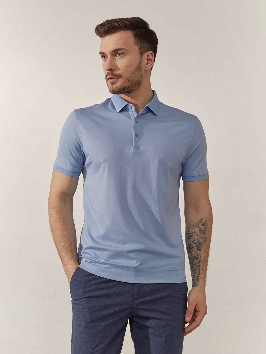 Поло мужское Р207 цвет голубой DTMD (DORTMUND) BLUE