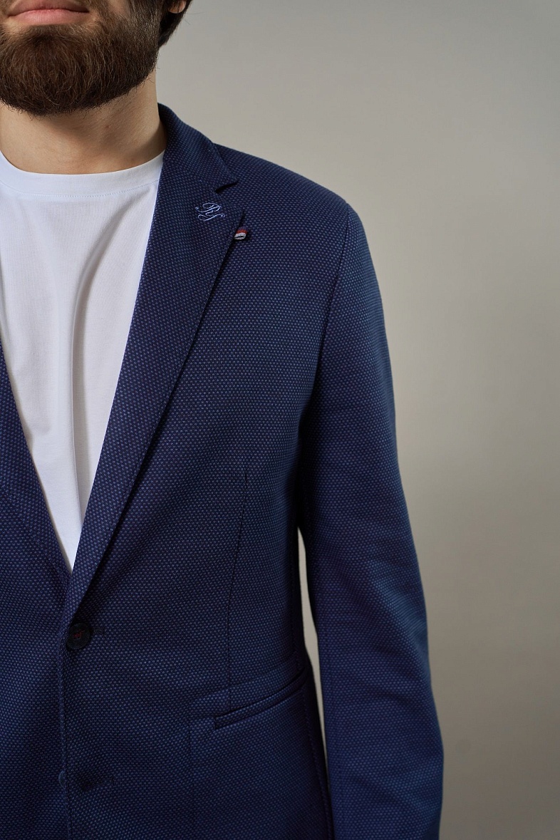 Пиджак мужской кежуал синий с рисунком Royal Spirit Рассел