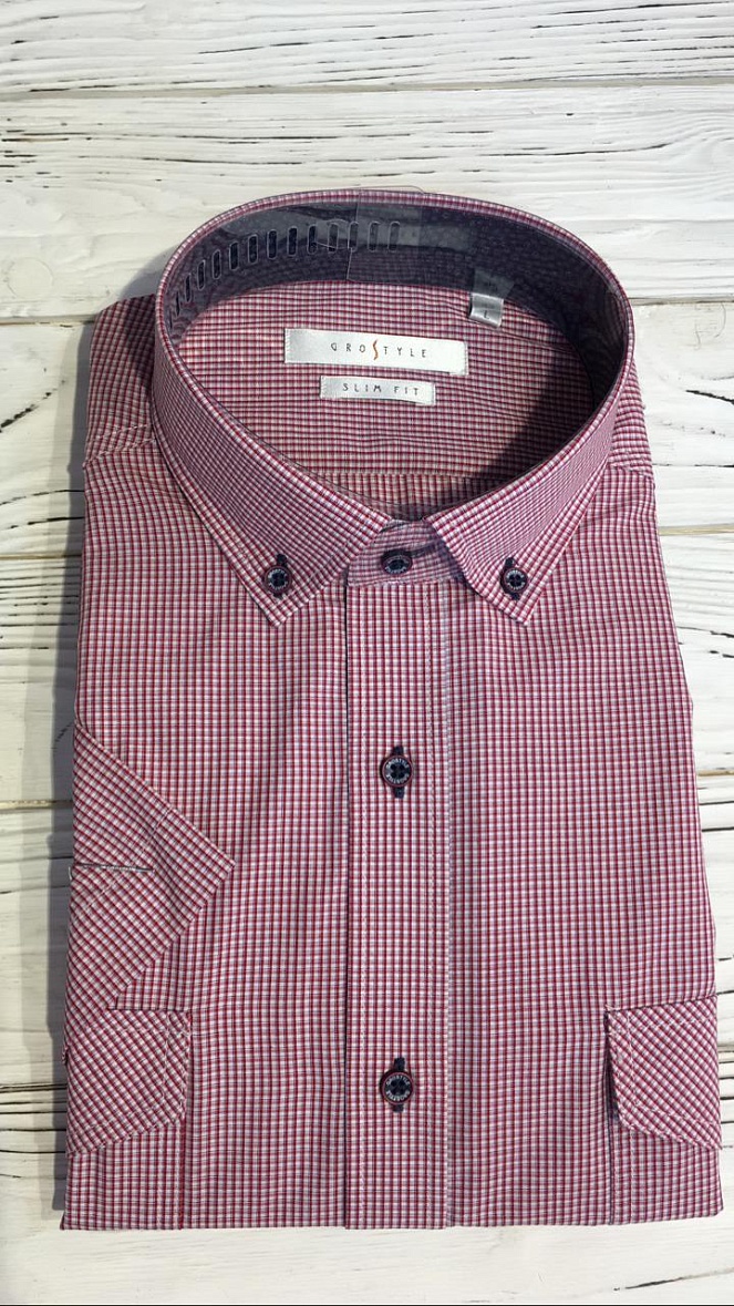 Рубашка мужская короткий рукав розовый GROSTYLE SS016981