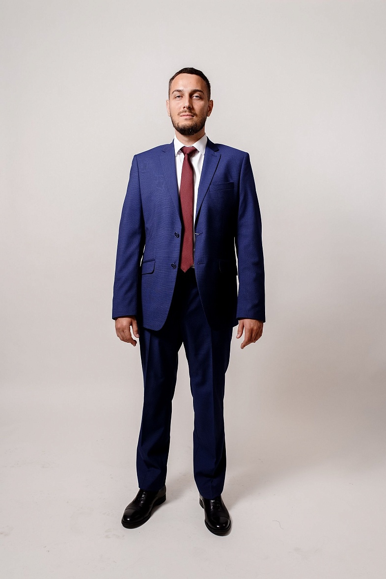 Костюм мужской   синий в клетку VALENTI 1884-VY-85S
