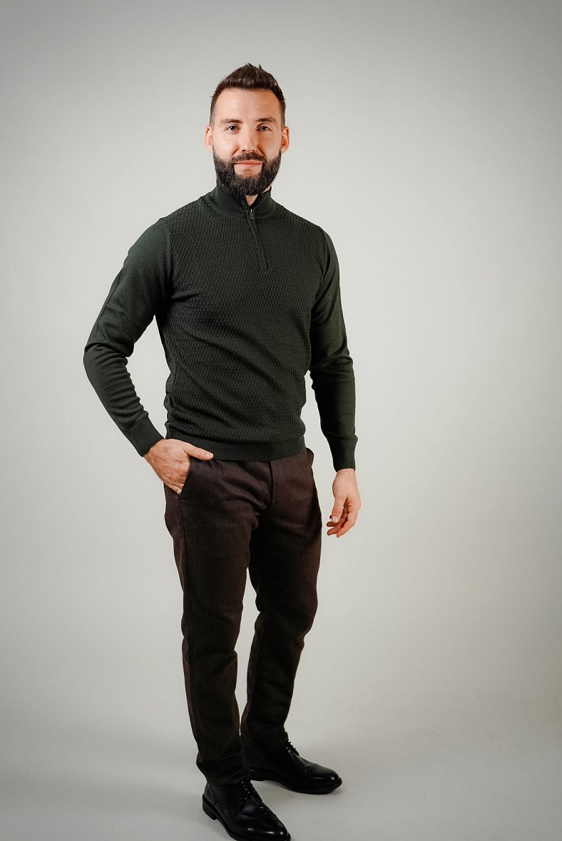 Водолазка стойка на молнии Фалко цвет зеленый Pisero 30082023 цв. олива зеленый