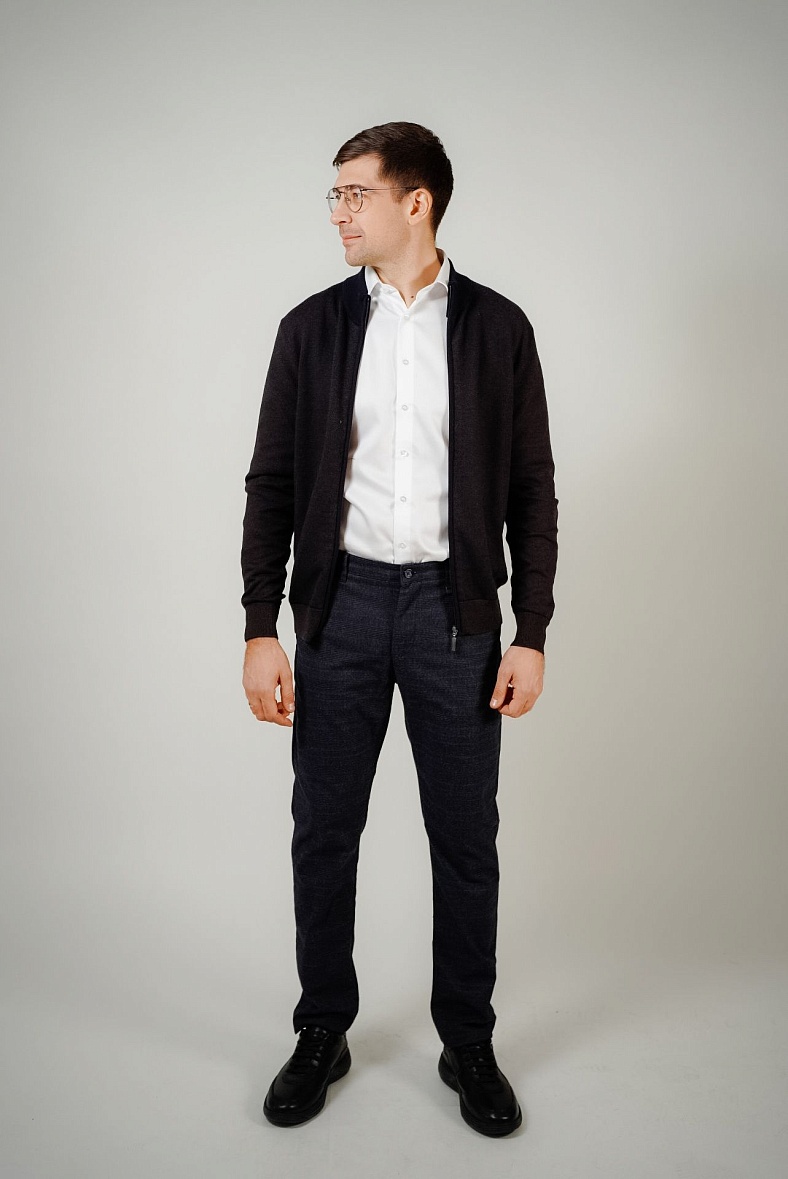 Жакет трикотажный GROSTYLE цвет коричневый, синий GROSTYLE 035078