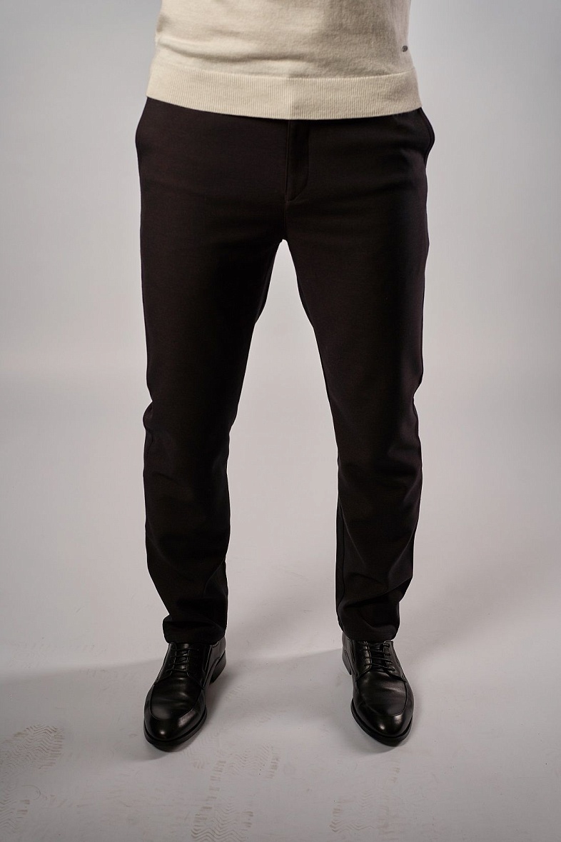 Брюки мужские классические без стрелок коричневый Jofree Готти