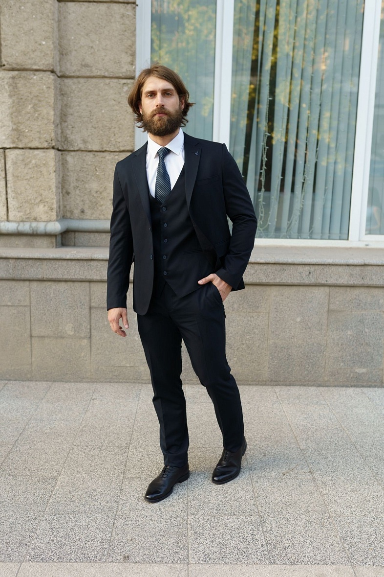 Костюм мужской   синий однотонный MCR 45247 син