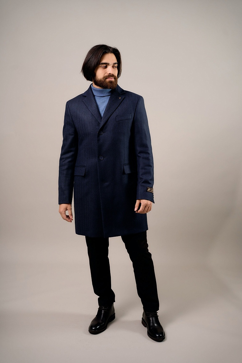 Пальто мужское синий Bazioni 2053 MS SARNO DK. NAVY