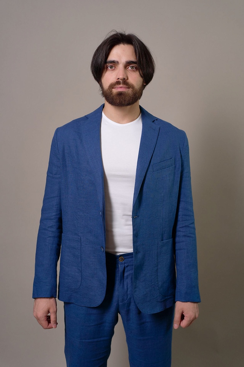 Пиджак мужской полуклассический  синий однотонный CLAUDE 2005 ALLURE