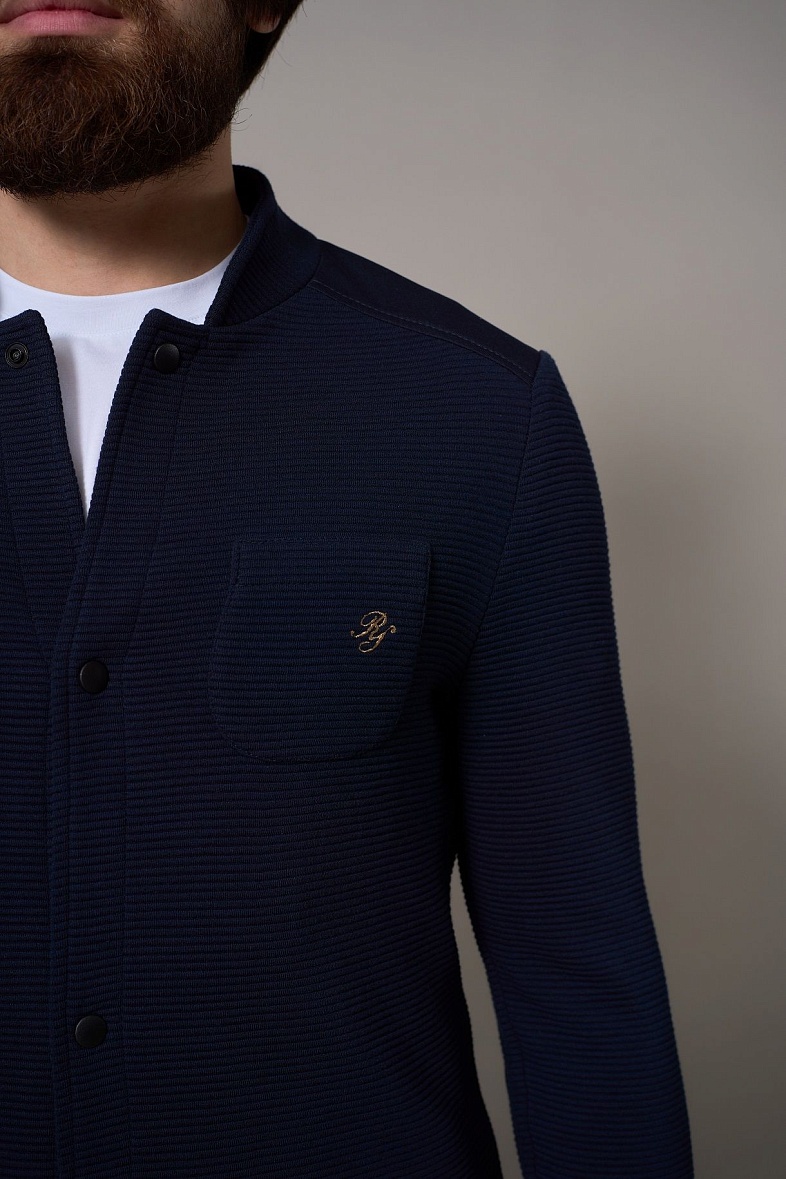 Пиджак мужской  синий однотонный фактурный Royal Spirit Отто