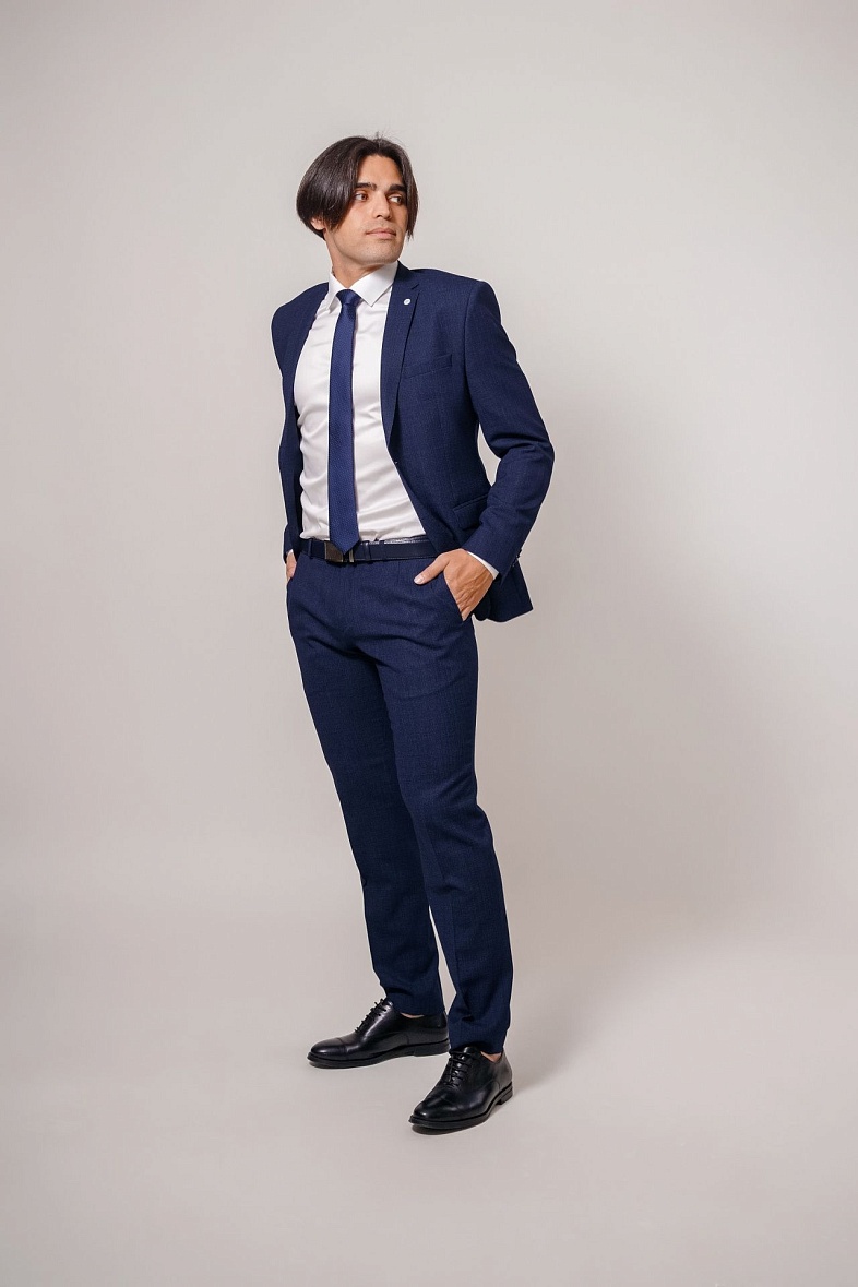 Костюм мужской   синий меланж TRUVOR 1462VB 3045, тк. СПО39566