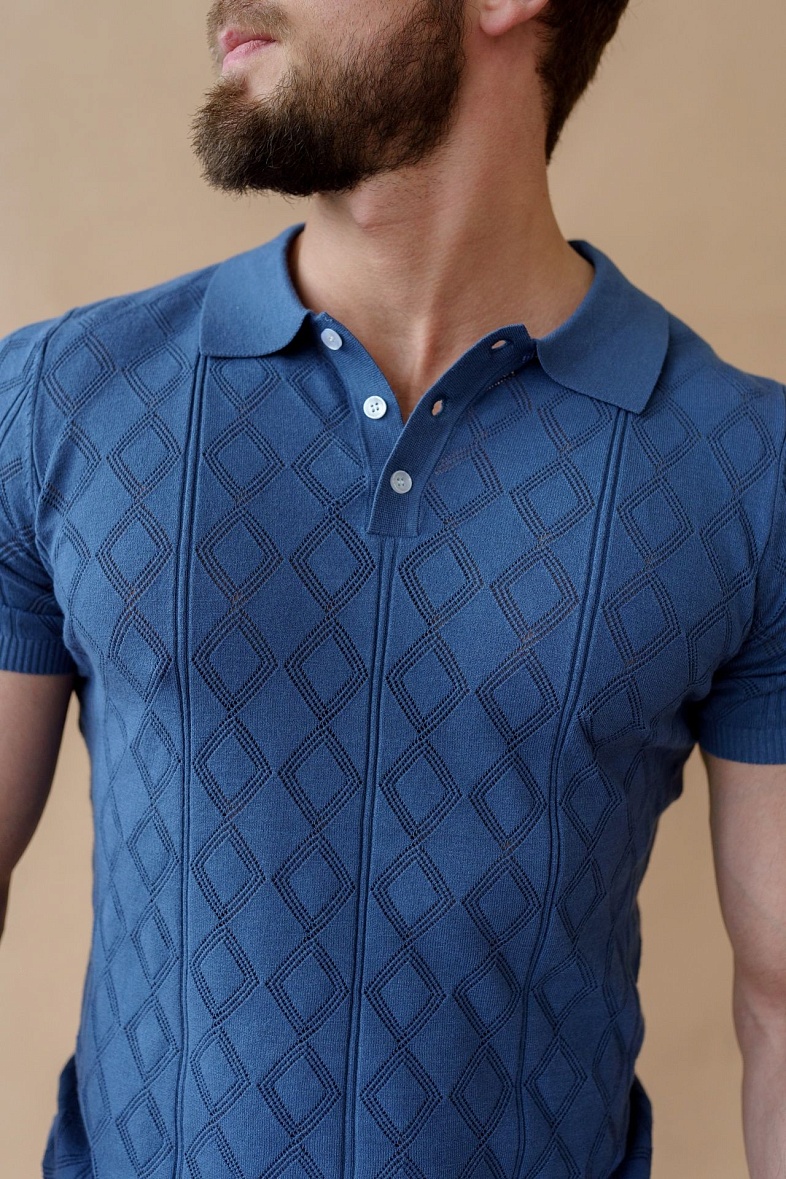 Поло мужское Р102 цвет синий DTMD (DORTMUND) AZUR