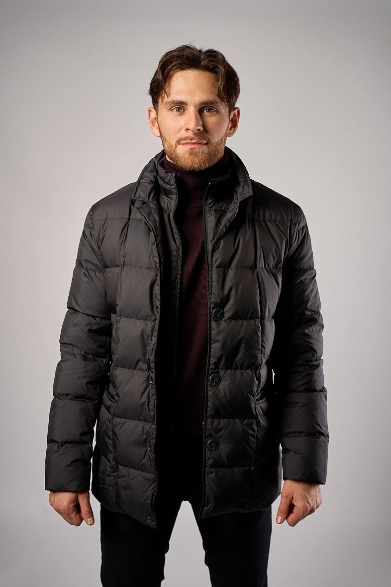 Куртка мужская на натуральном пуху черный MADZERINI ETERO/P178-1  (темно-синий)