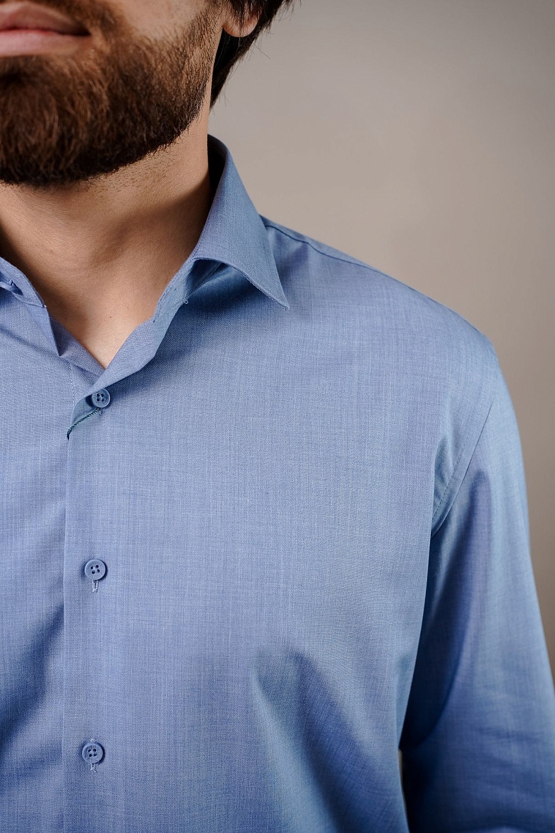 Рубашка мужская длинный рукав голубой GROSTYLE SS018169