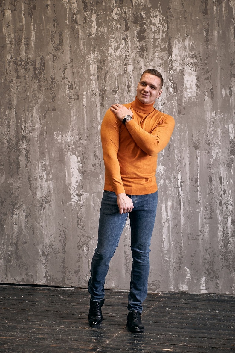 Трикотаж Водолазка цвет оранжевый LEXMER NT-DWK-2709