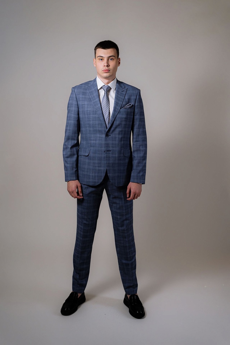 Костюм мужской   голубой меланж TRUVOR 2322V 3045 тк.СПО38749